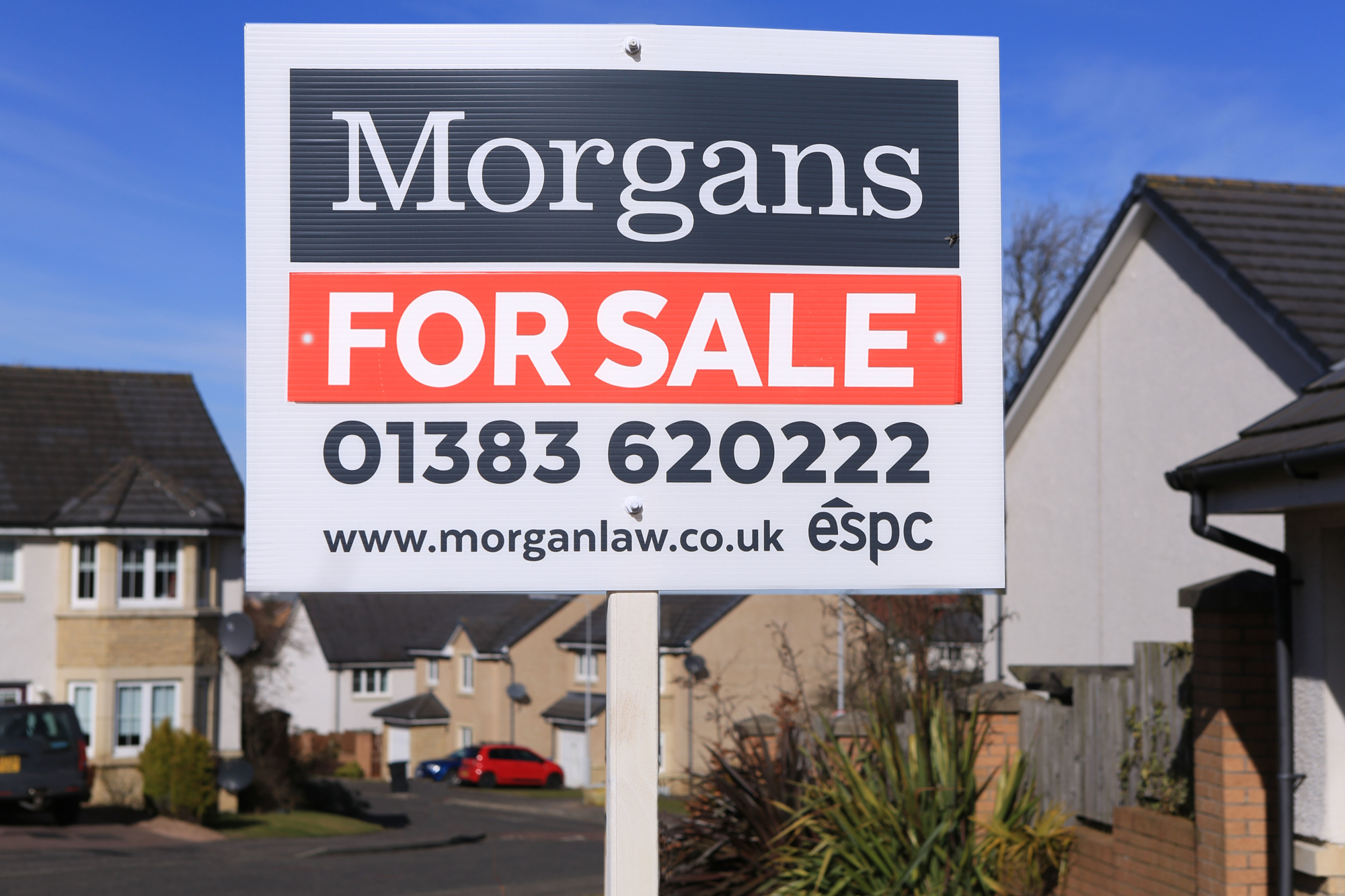 Morgans For Sale sign ready for when Scotland's housing market re-opens