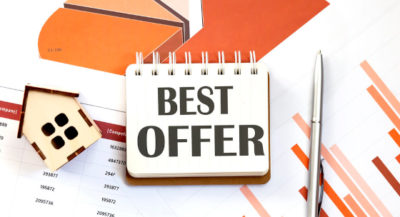 Image with a notebook saying "Best Offer" indicating you should accept the highest offer